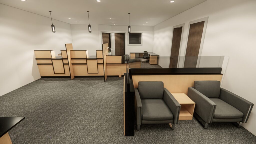 modular furniture bank lobby