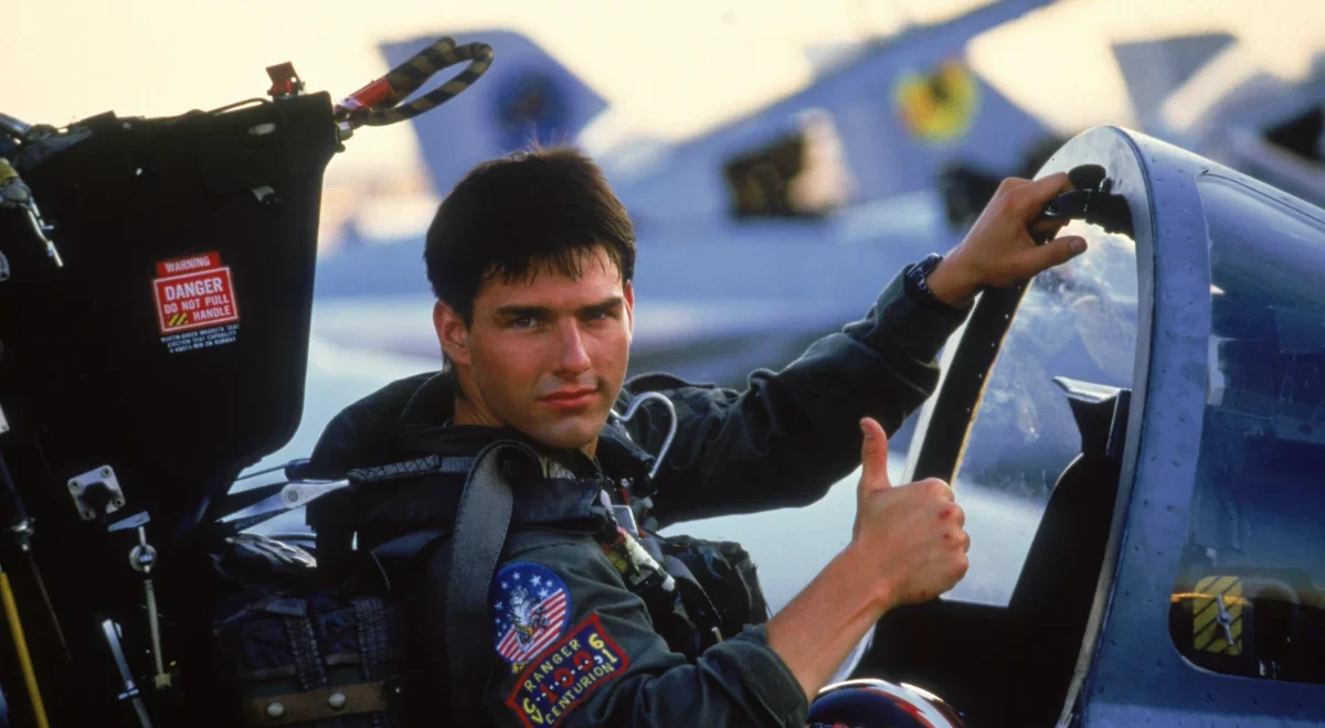 Tom Cruise as Maverick in Top Gun, which turns 40 in 2026