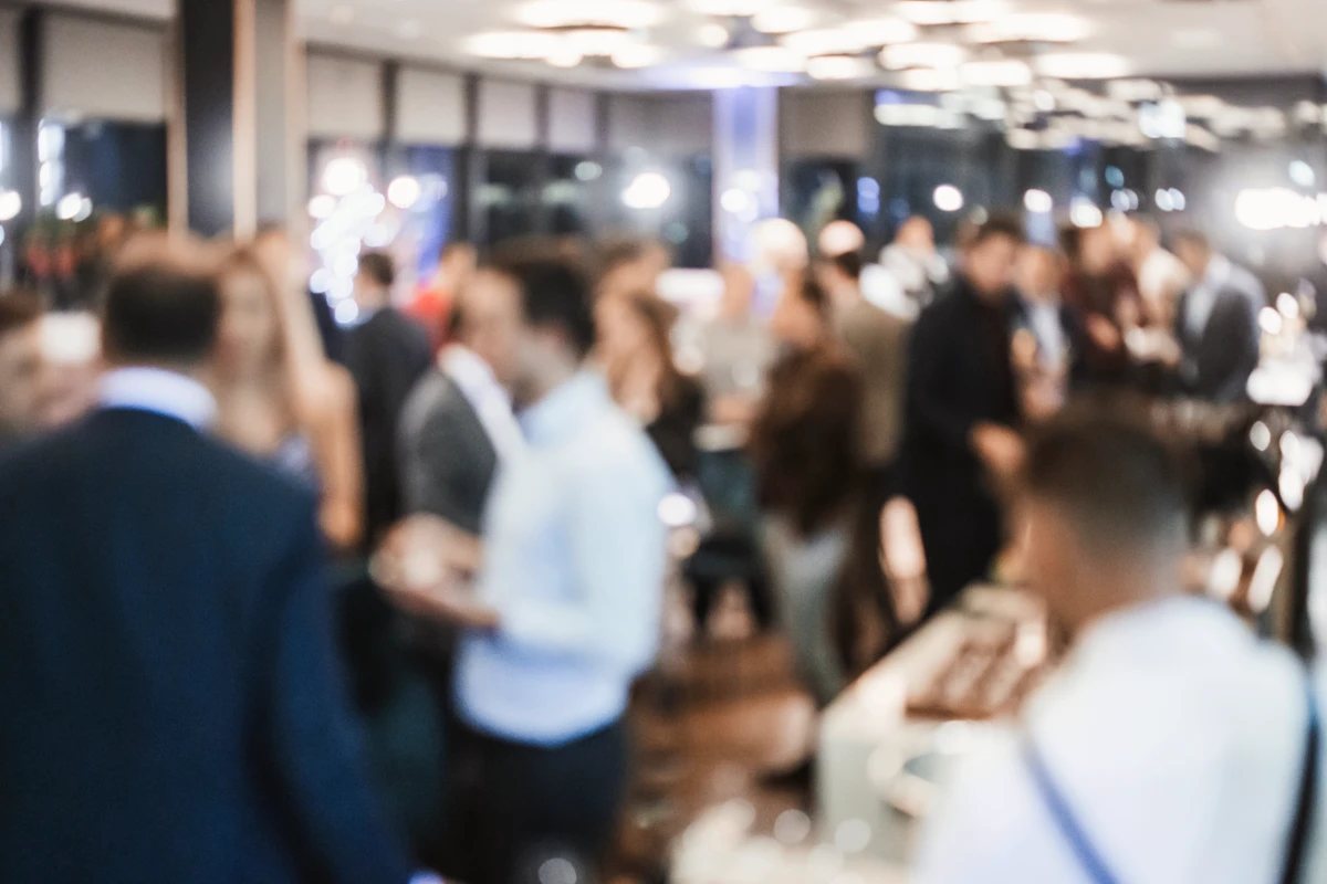 a photo of a business networking event
